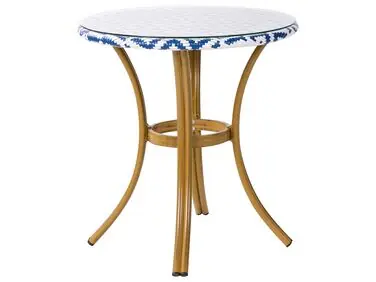 Bistro Table RIFREDDO 70 cm 70 cm Tempered Glass Blue - Garden & Balcony