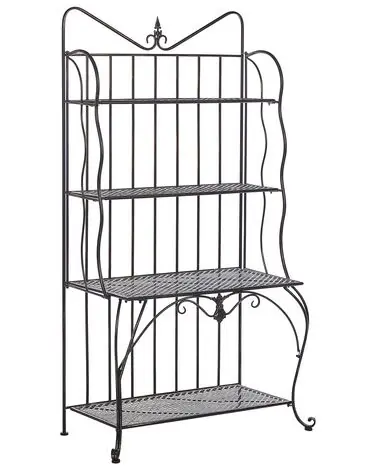 Shelving Unit PAVONA Metal 170 cm 94 cm Black - Garden & Balcony