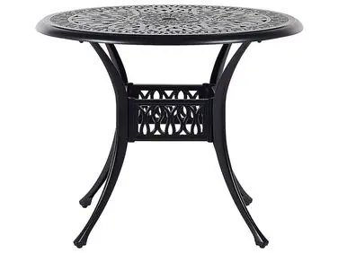 Bistro Table ANCONA 90 cm 90 cm Metal Black - Garden & Balcony