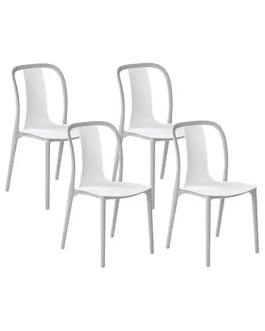 Set of 4 Garden Chairs SPEZIA White - Dining Room