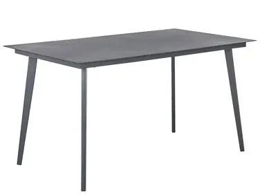 Mesa de jardín MILETO 140 cm 80 cm Vidrio Gris - Jardín y balcón