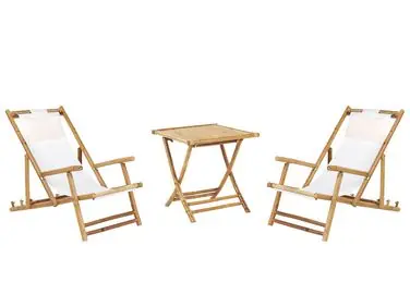 Bistro Set Folding ATRANI/MOLISE Bamboo Light Brown - Garden & Balcony