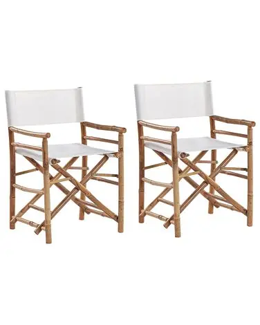 Set of 2 Garden Chairs MOLISE Bamboo Brown - Garden & Balcony