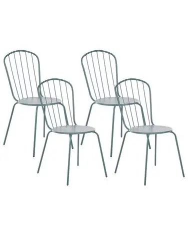 Conjunto de 4 sillas de jardín CALVI Metal Azul claro - Jardín y balcón