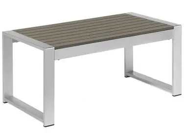 Garden Coffee Table SALERNO 90 cm 50 cm Metal Dark Grey - Garden & Balcony