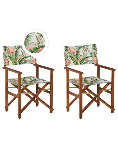 Conjunto de 2 sillas de jardín CINE Madera de acacia Marrón oscuro - Jardín y balcón