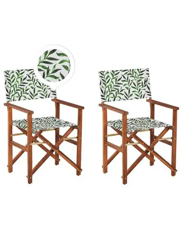 Conjunto de 2 sillas de jardín CINE Madera de acacia Marrón oscuro - Jardín y balcón