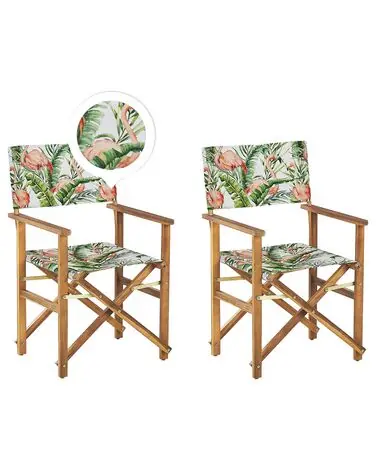 Conjunto de 2 sillas de jardín CINE Madera de acacia Rosa - Jardín y balcón