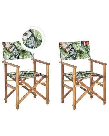 Set of 2 Garden Chairs CINE Acacia Wood Green - Garden & Balcony