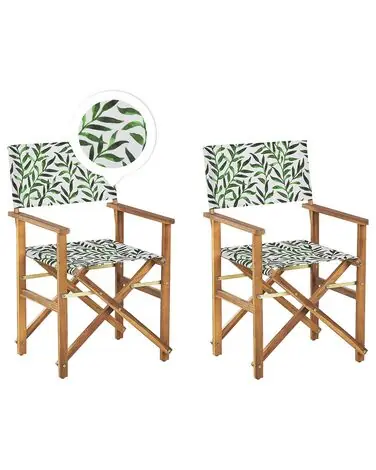 Set of 2 Garden Chairs CINE Acacia Wood Grey - Garden & Balcony