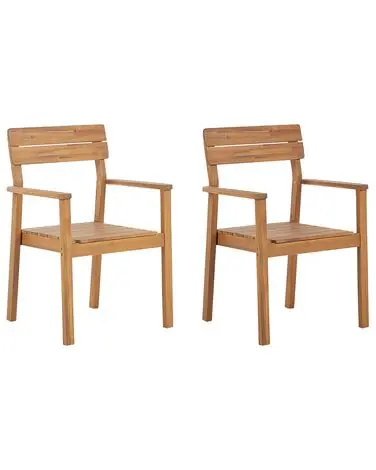 Conjunto de 2 sillas de jardín FORNELLI Madera de acacia Marrón - Jardín y balcón