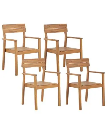 Conjunto de 4 sillas de jardín FORNELLI Madera de acacia Marrón - Jardín y balcón