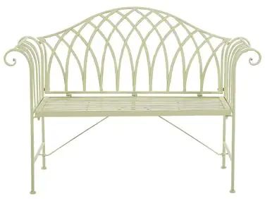 Garden Bench MILAZZO 130 cm Metal Light Green - Garden & Balcony