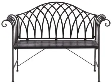 Banco de jardín MILAZZO 130 cm Metal Negro - Jardín y balcón