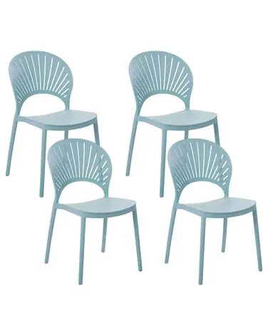 Set of 4 Garden Chairs OSTIA Light Blue - Dining Room