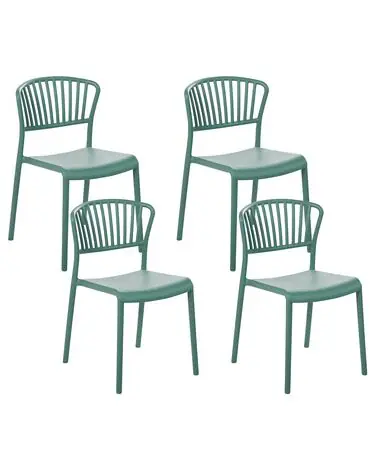 Set of 4 Garden Chairs GELA Mint Green - Dining Room