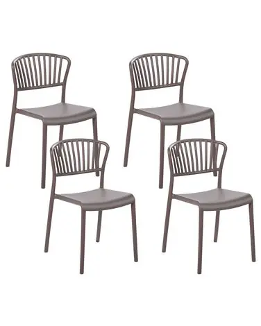 Set of 4 Garden Chairs GELA Taupe - Dining Room