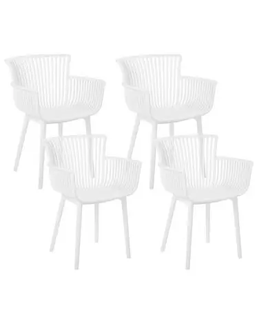 Set of 4 Garden Chairs PESARO White - Dining Room