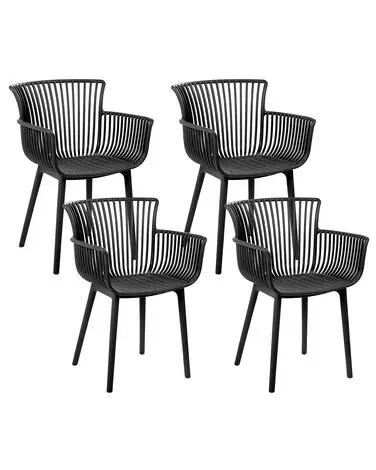 Set of 4 Garden Chairs PESARO Black - Dining Room