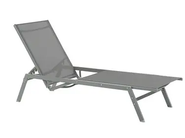 Sun Lounger VERNAZZA Reclining Metal Grey - Garden & Balcony