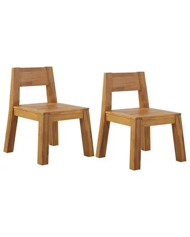 Conjunto de 2 sillas de jardín LIVORNO Madera de acacia Marrón - Jardín y balcón