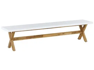 Banco de jardín OLBIA 200 cm Cemento Blanco - Jardín y balcón