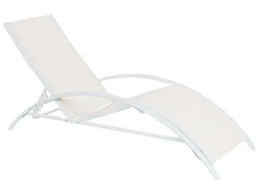 Sun Lounger GAETA Reclining Metal Beige - Garden & Balcony