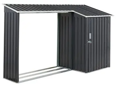 Tool Shed AOSTA 270 cm 105 cm Black - Garden & Balcony