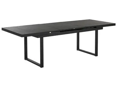 Extending Garden Dining Table VALCANETTO 180/240 cm 90 cm Metal Black - Garden & Balcony