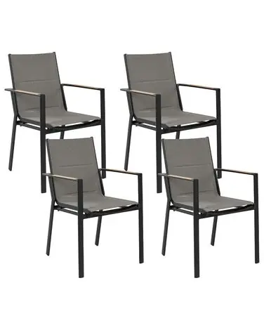 Silla de jardín BUSSETO Metal Negro - Jardín y balcón