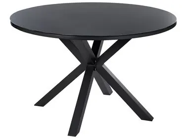 Mesa de jardín MALETTO 120 cm 120 cm Vidrio Negro - Jardín y balcón