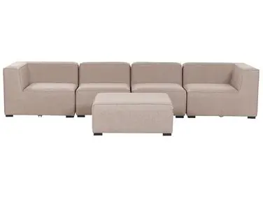 Sofá de jardín con otomana 4 plazas AREZZO Beige modular - Jardín y balcón