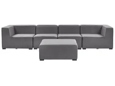 Sofá de jardín con otomana 4 plazas AREZZO Gris modular - Jardín y balcón