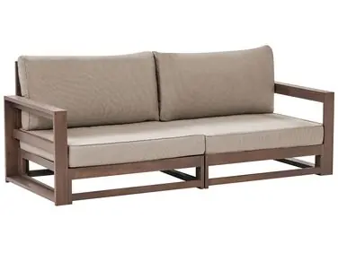 Sofá de jardín 2 plazas TIMOR modular Madera de acacia certificada Marrón oscuro - Jardín y balcón