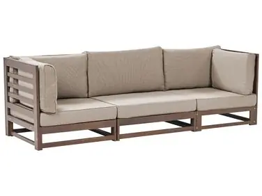 Sofá de jardín 3 plazas TRANI modular Madera de acacia certificada Marrón oscuro - Jardín y balcón