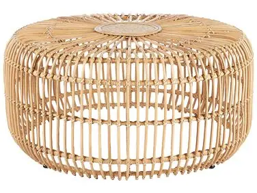 Garden Coffee Table RANDAZZO 85 cm 85 cm Rattan Light Brown - Garden & Balcony