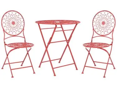 Bistro Set Folding SCARIO Metal Red - Garden & Balcony