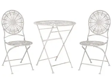 Bistro Set Folding SCAFA Metal White - Garden & Balcony