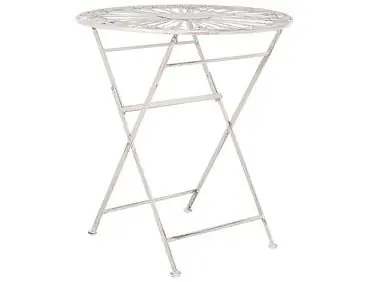 Bistro Table SCAFA 70 cm 70 cm Metal White - Garden & Balcony