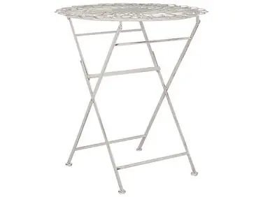 Mesa de balcón STIFFE 70 cm 70 cm Metal Blanco - Jardín y balcón