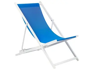 Folding Deck Chair LOCRI II Metal Blue - Garden & Balcony