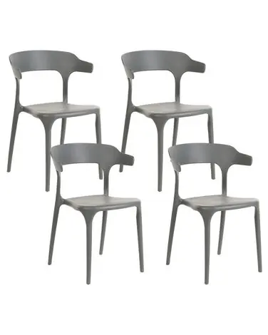 Set of 4 Garden Chairs GUBBIO Grey - Garden & Balcony