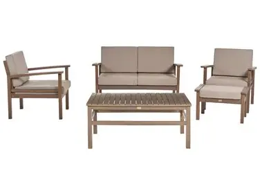 Conjunto de jardín con mesa 4 plazas MANILA Marrón oscuro Madera de acacia certificada - Jardín y balcón