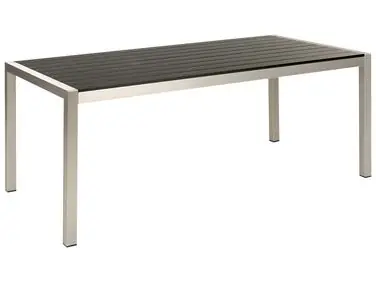 Mesa de jardín VERNIO 180 cm 90 cm Metal Negro/Plateado - Jardín y balcón