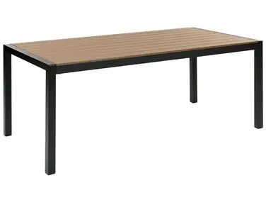 Mesa de jardín VERNIO 180 cm 90 cm Metal Marrón/Negro - Jardín y balcón