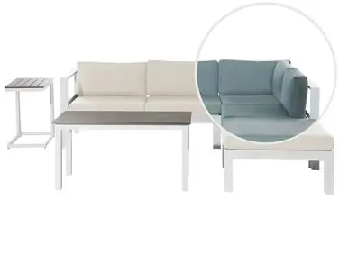 Conjunto esquinero de jardín 5 plazas MESSINA Izquierda Beige/Verde - Jardín y balcón