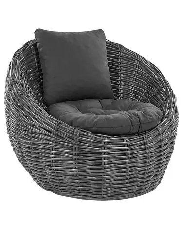 Garden Chair LERICI Rattan Black - Garden & Balcony
