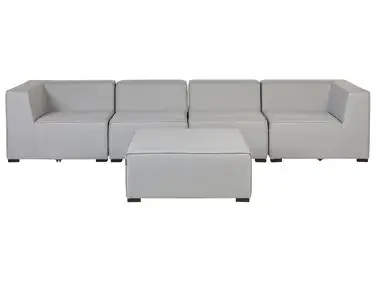 Sofá de jardín con otomana 4 plazas AREZZO Gris claro modular - Jardín y balcón