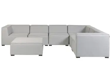 Sofá esquinero de jardín con otomana 7 plazas AREZZO Izquierda Gris claro modular - Jardín y balcón