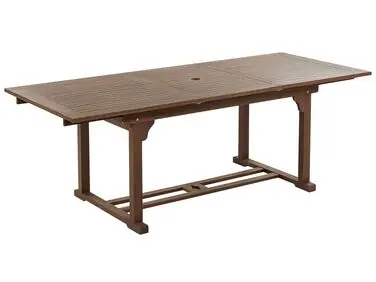 Extending Garden Dining Table AMANTEA 160/220 cm 90 cm Acacia Wood Dark Brown - Garden & Balcony